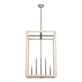 Hunter Squire Manor 8-Light Brushed Nickel Modern/Contemporary Square LED Medium Hanging Kitchen Island Light