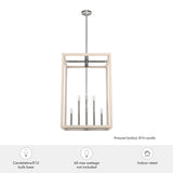 Hunter Squire Manor 8-Light Brushed Nickel Modern/Contemporary Square LED Medium Hanging Kitchen Island Light
