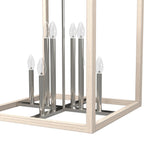 Hunter Squire Manor 8-Light Brushed Nickel Modern/Contemporary Square LED Medium Hanging Kitchen Island Light