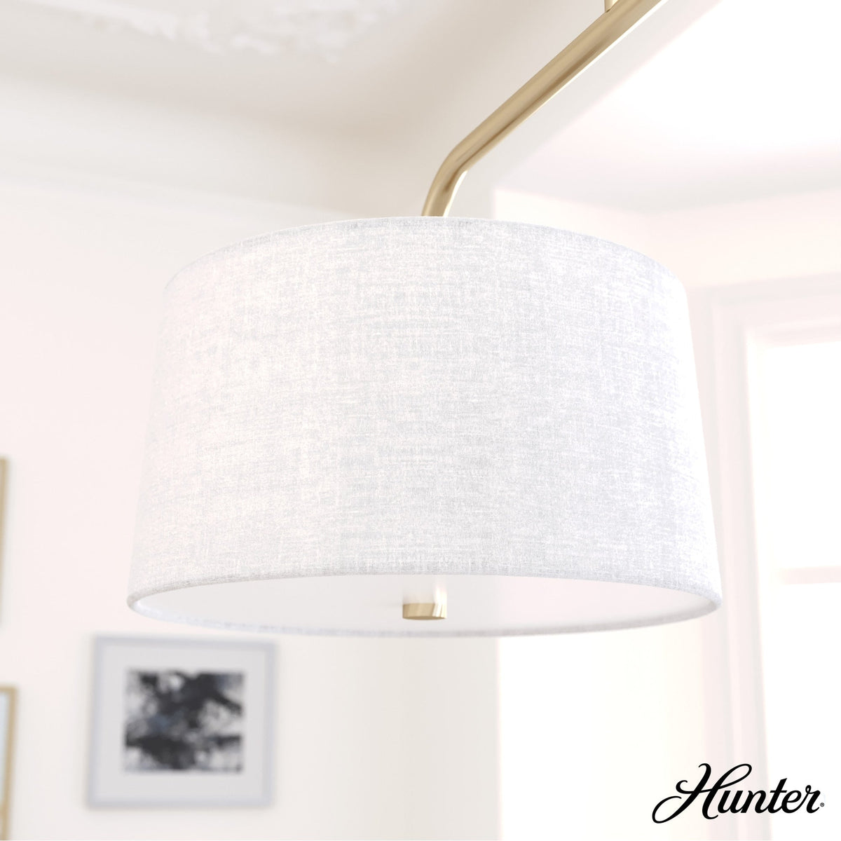 Hunter Cottage Hill 6-Light Alturas Gold Modern/Contemporary Drum LED Large Hanging Kitchen Island Light