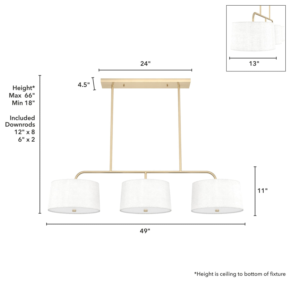 Hunter Cottage Hill 6-Light Alturas Gold Modern/Contemporary Drum LED Large Hanging Kitchen Island Light