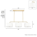 Hunter Cottage Hill 6-Light Alturas Gold Modern/Contemporary Drum LED Large Hanging Kitchen Island Light