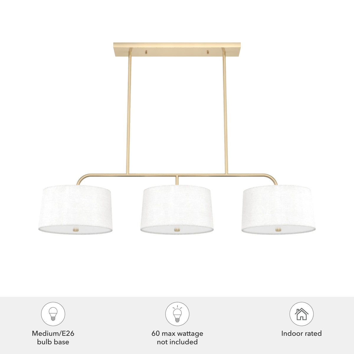 Hunter Cottage Hill 6-Light Alturas Gold Modern/Contemporary Drum LED Large Hanging Kitchen Island Light