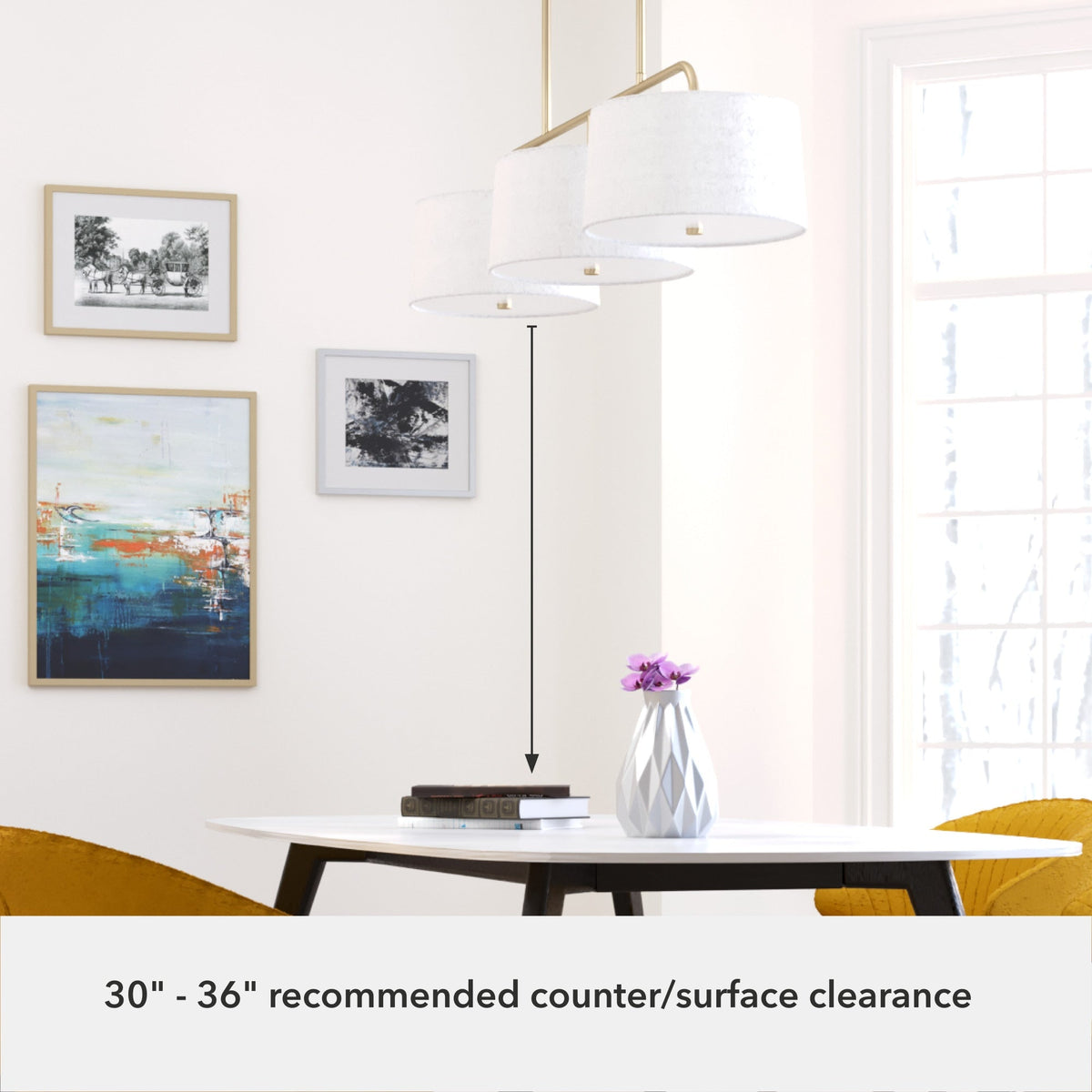 Hunter Cottage Hill 6-Light Alturas Gold Modern/Contemporary Drum LED Large Hanging Kitchen Island Light