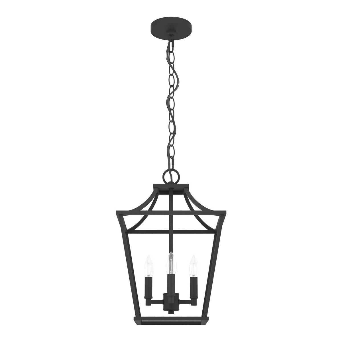 Hunter Laurel Ridge 4-Light Natural Iron Traditional Lantern LED Medium Hanging Pendant Light