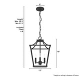 Hunter Laurel Ridge 4-Light Natural Iron Traditional Lantern LED Medium Hanging Pendant Light