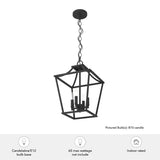 Hunter Laurel Ridge 4-Light Natural Iron Traditional Lantern LED Medium Hanging Pendant Light