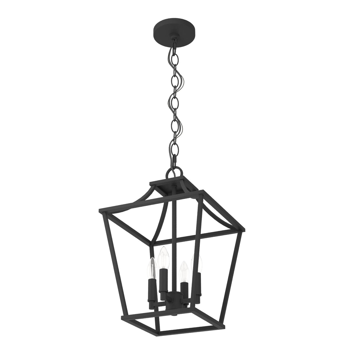 Hunter Laurel Ridge 4-Light Natural Iron Traditional Lantern LED Medium Hanging Pendant Light