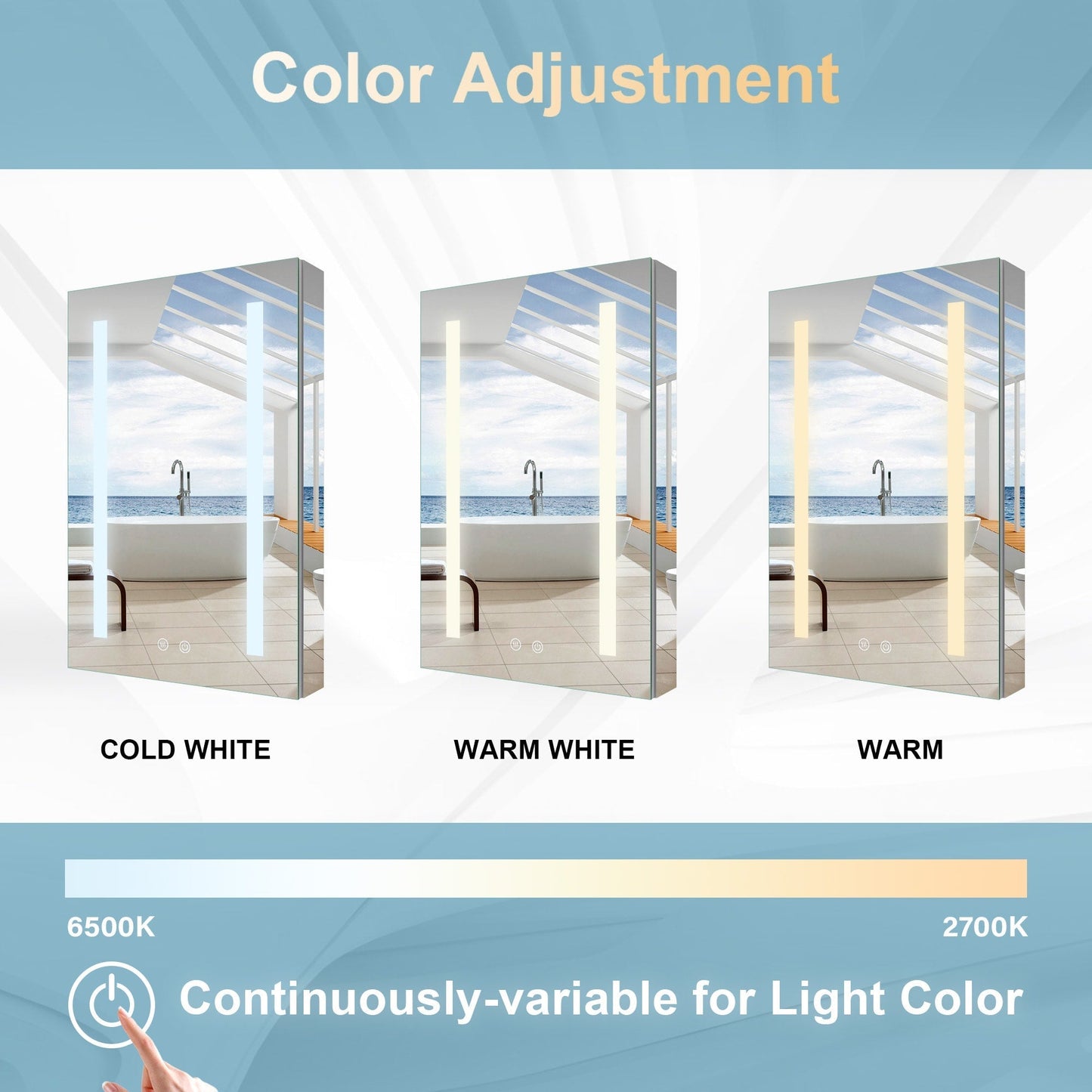 Forclover 20-in x 30-in Lighted LED Fog Free Surface/Recessed Mount Silver Mirrored Soft Close Medicine Cabinet with Outlet