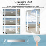 Forclover 20-in x 30-in Lighted LED Fog Free Surface/Recessed Mount Silver Mirrored Soft Close Medicine Cabinet with Outlet
