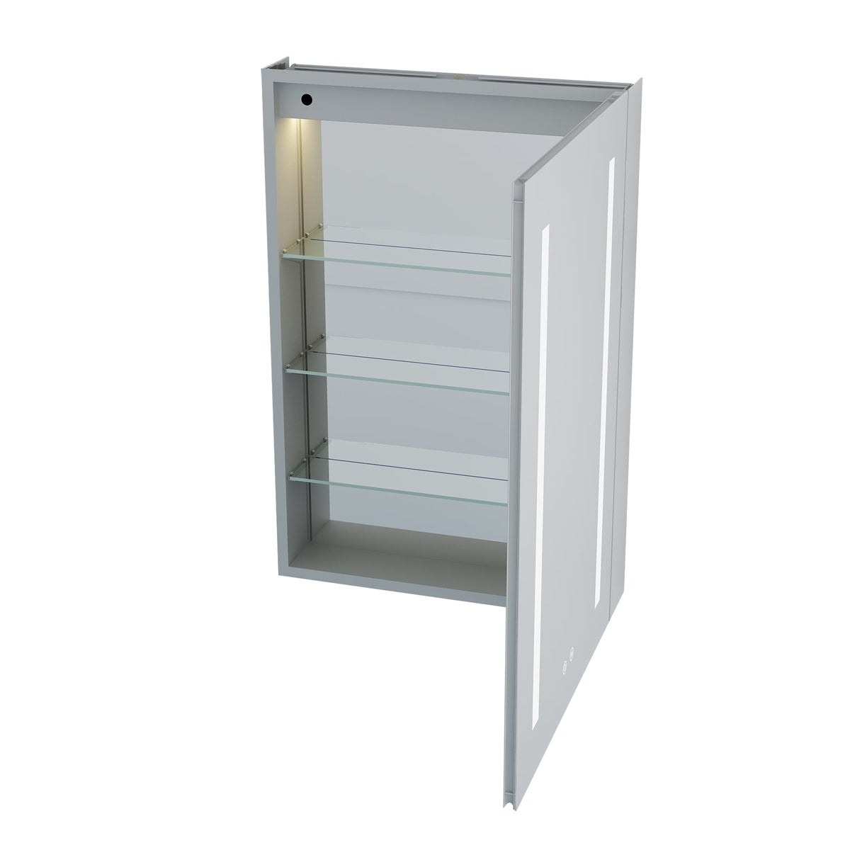 Forclover 20-in x 30-in Lighted LED Fog Free Surface/Recessed Mount Silver Mirrored Soft Close Medicine Cabinet with Outlet