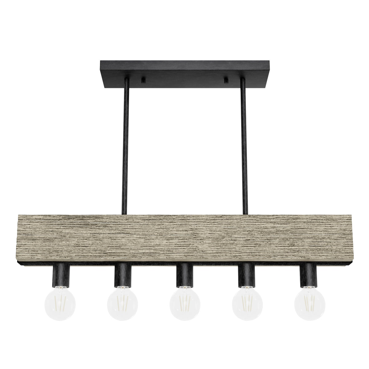 Hunter Donelson 5-Light Satin Black RusticBare Bulb Chandelier