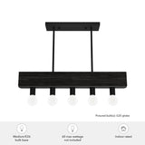 Hunter Donelson 5-Light Satin Black RusticBare Bulb Chandelier