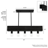 Hunter Donelson 5-Light Satin Black RusticBare Bulb Chandelier
