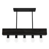 Hunter Donelson 5-Light Satin Black RusticBare Bulb Chandelier