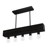 Hunter Donelson 5-Light Satin Black RusticBare Bulb Chandelier
