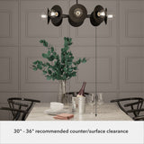 Hunter Fernando 8-Light Matte Black Modern/ContemporaryBare Bulb Chandelier