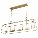 Hunter Fair Oaks 4-Light Satin Gold TransitionalCage Chandelier