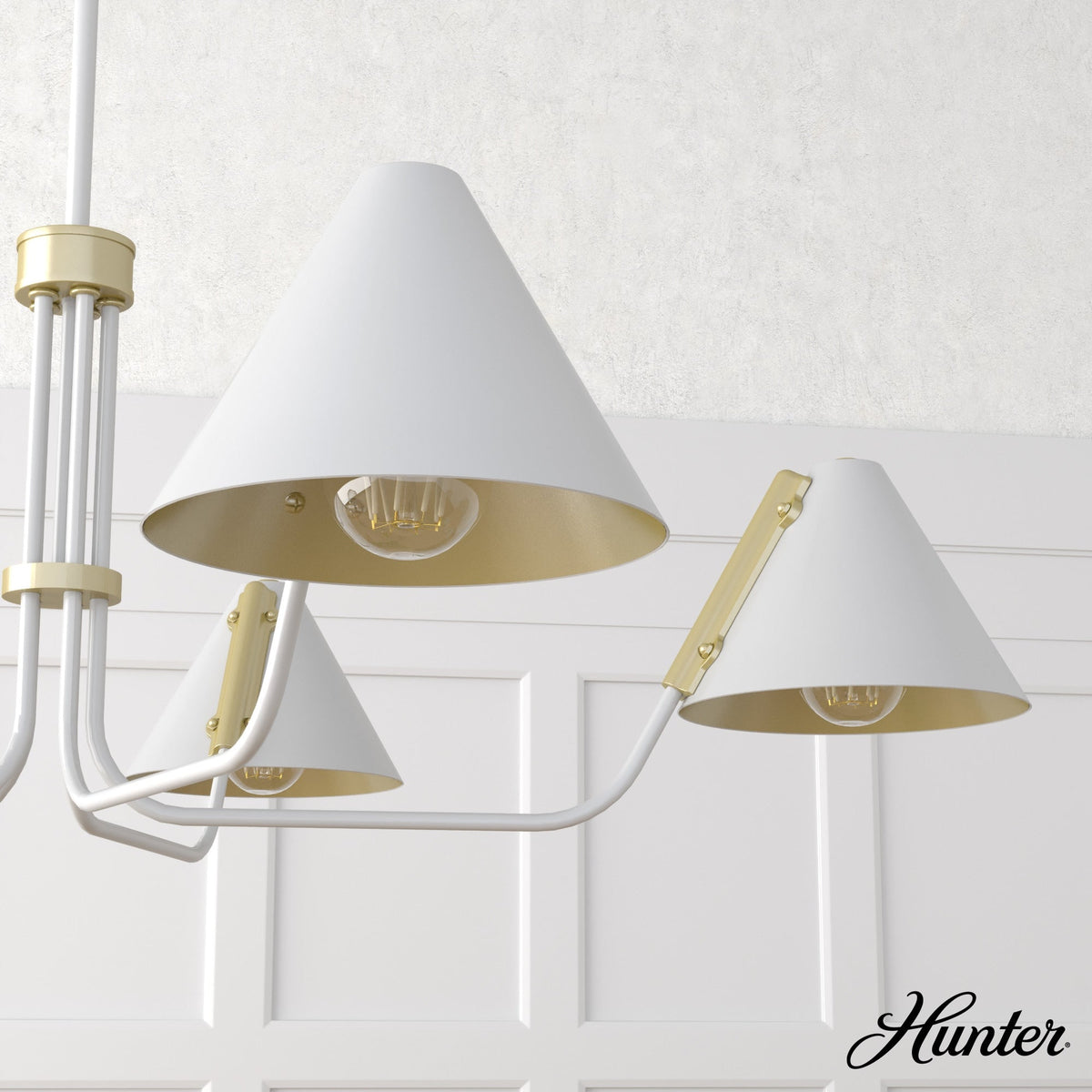 Hunter Grove Isle 5-Light Matte White Modern/Contemporary Led Chandelier