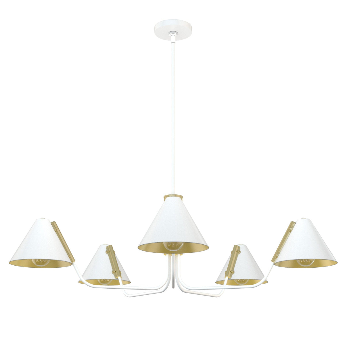 Hunter Grove Isle 5-Light Matte White Modern/Contemporary Led Chandelier