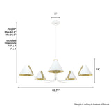 Hunter Grove Isle 5-Light Matte White Modern/Contemporary Led Chandelier