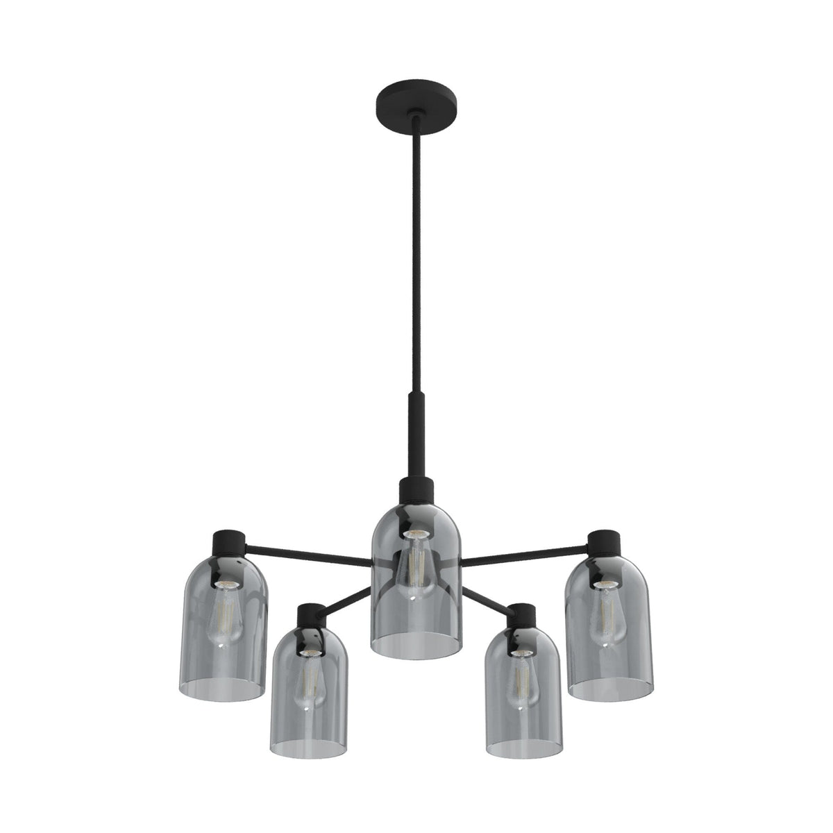 Hunter Lochemeade 5-Light Matte Black Transitional Led Chandelier