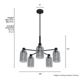 Hunter Lochemeade 5-Light Matte Black Transitional Led Chandelier