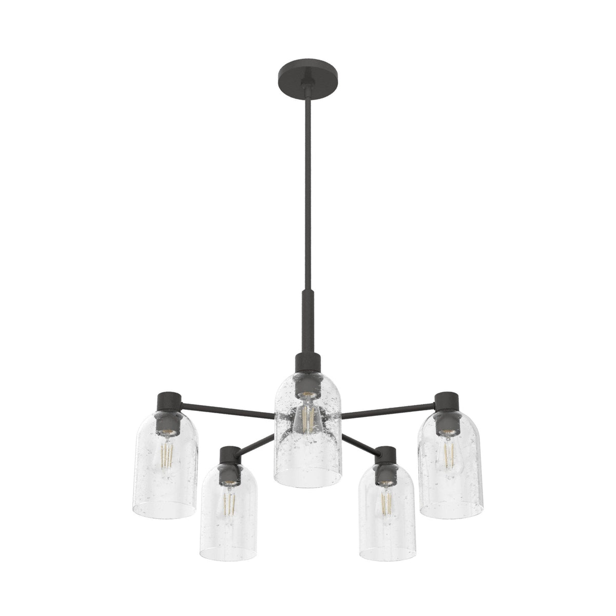 Hunter Lochemeade 5-Light Matte Gray Transitional Led Chandelier