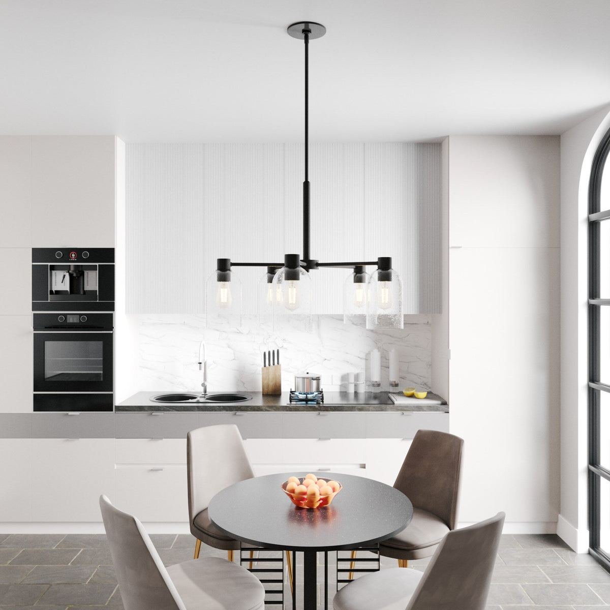 Hunter Lochemeade 5-Light Matte Gray Transitional Led Chandelier