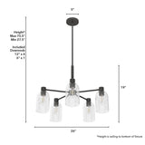 Hunter Lochemeade 5-Light Matte Gray Transitional Led Chandelier