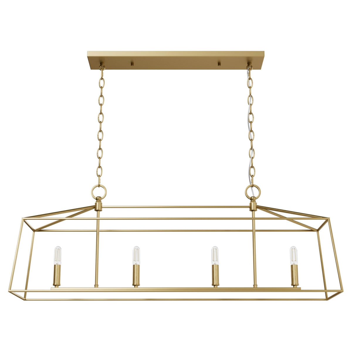 Hunter Fair Oaks 4-Light Satin Gold TransitionalCage Chandelier
