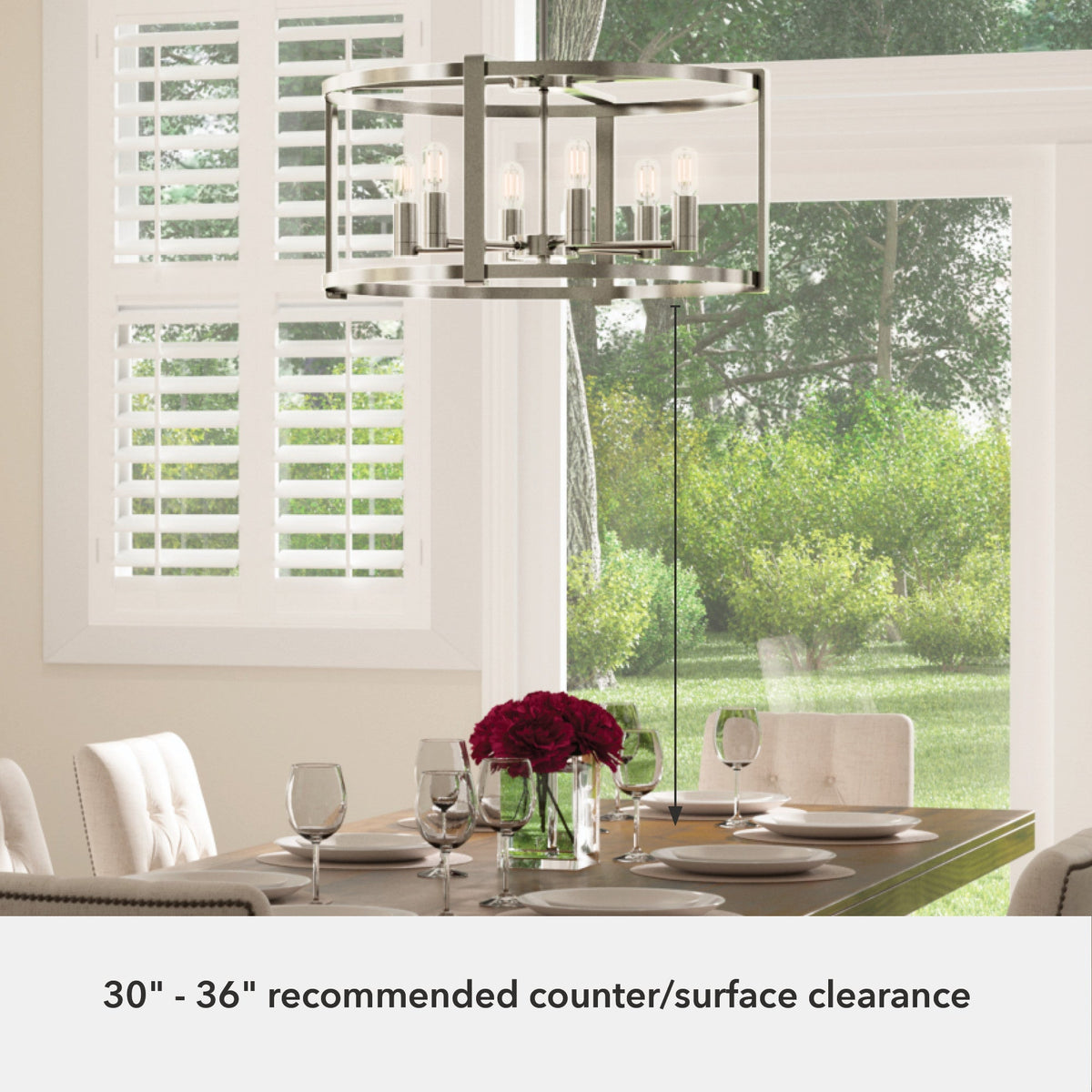 Hunter Astwood 6-Light Polished Nickel Transitional Led Chandelier