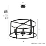 Hunter Astwood 6-Light Matte Black Transitional Led Chandelier