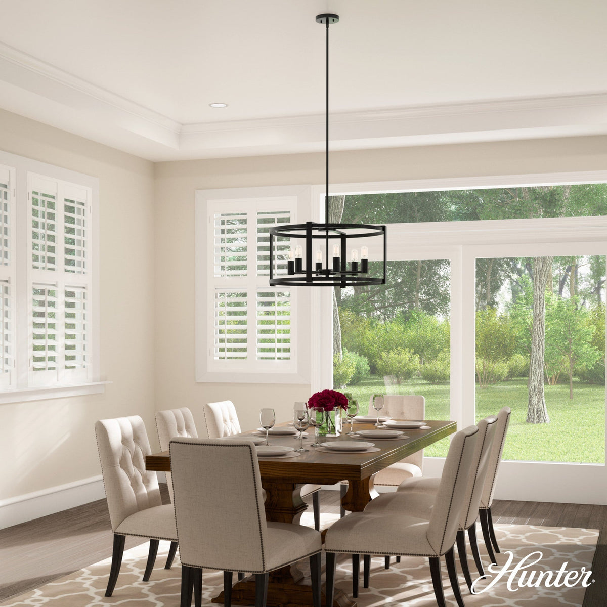 Hunter Astwood 6-Light Matte Black Transitional Led Chandelier