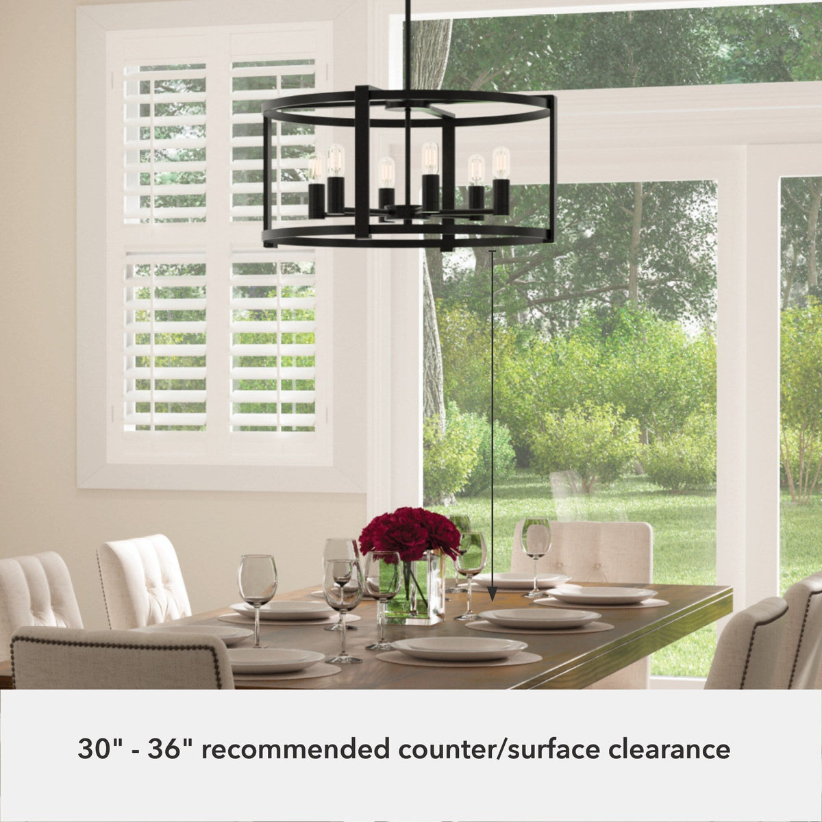 Hunter Astwood 6-Light Matte Black Transitional Led Chandelier