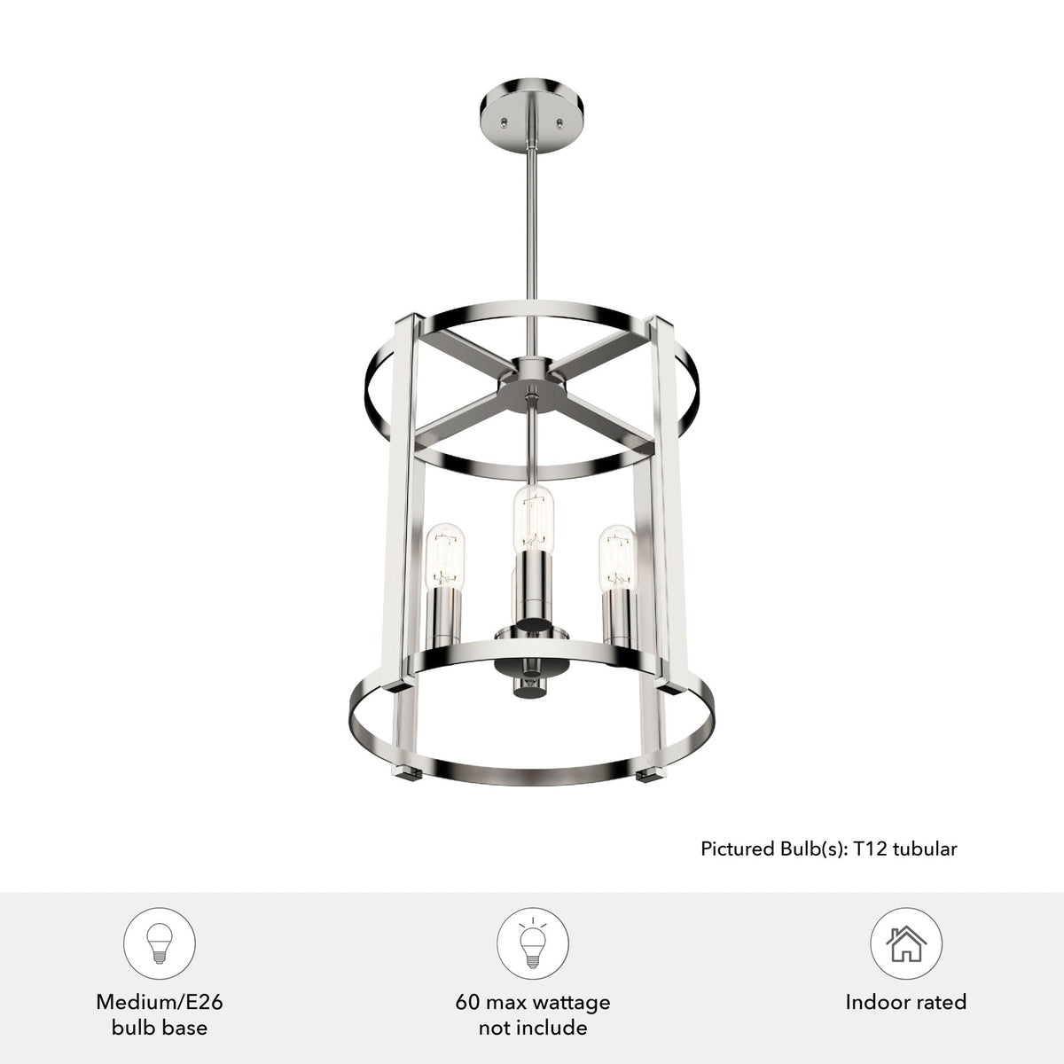 Hunter Astwood 4-Light Polished Nickel Transitional Led Chandelier