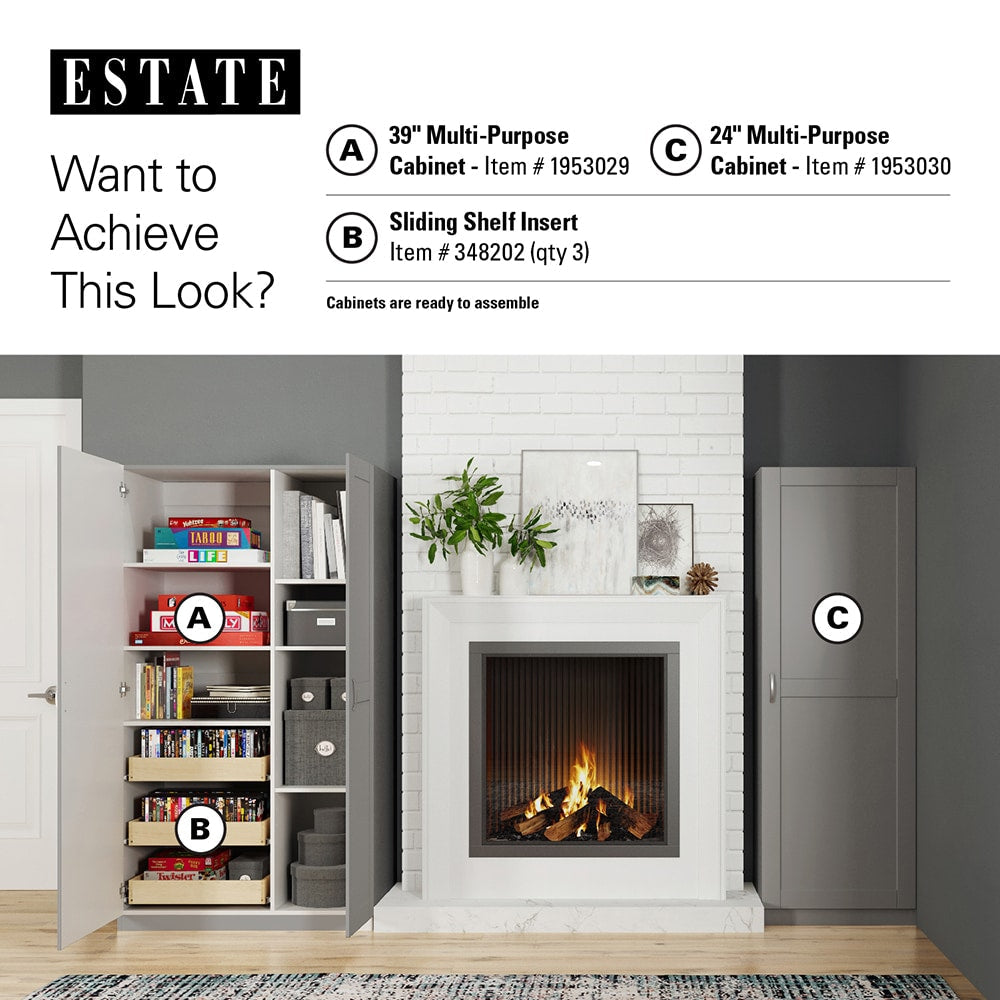 Estate 20.5-in W x 3.625-in H Wood Composite Hardwood Freestanding Utility Storage Cabinet
