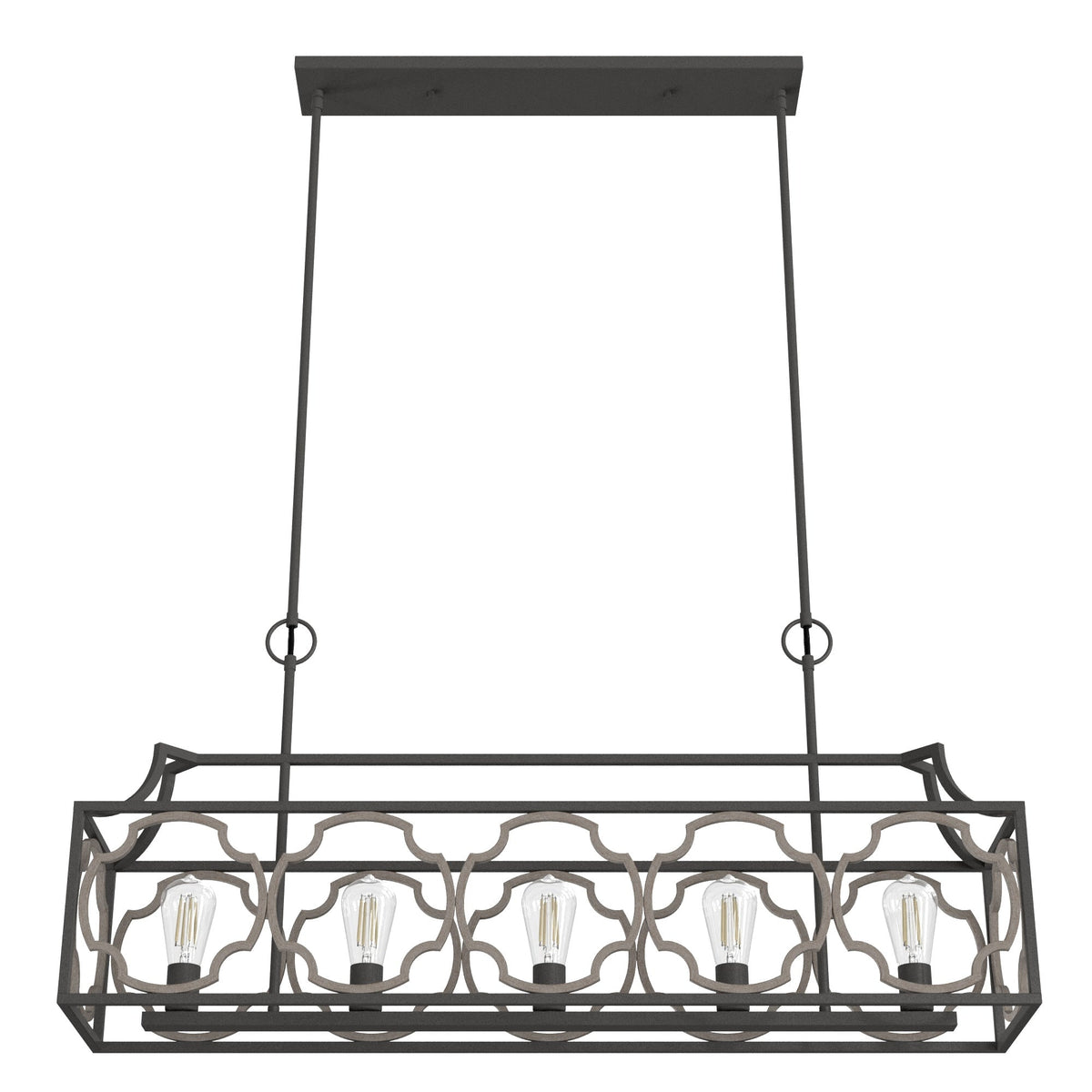 Hunter Stone Creek 5-Light Matte Bronze Transitional Led Bare Bulb Chandelier