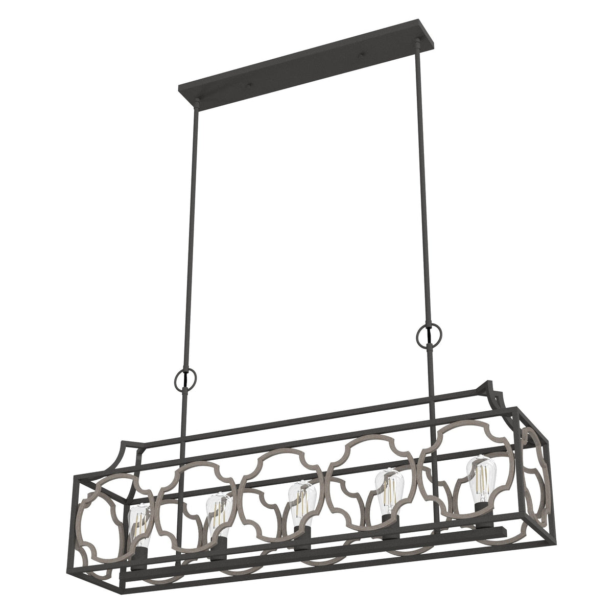 Hunter Stone Creek 5-Light Matte Bronze Transitional Led Bare Bulb Chandelier