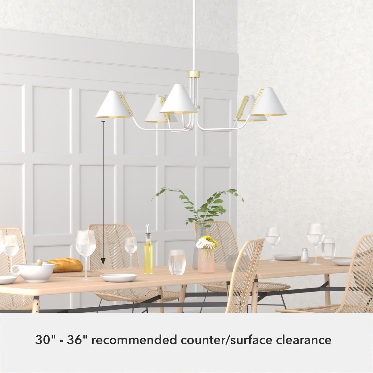 Hunter Grove Isle 5-Light Matte White Modern/Contemporary Led Chandelier