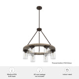 Hunter Devon Park 6-Light Matte Brown Farmhouse Led Chandelier