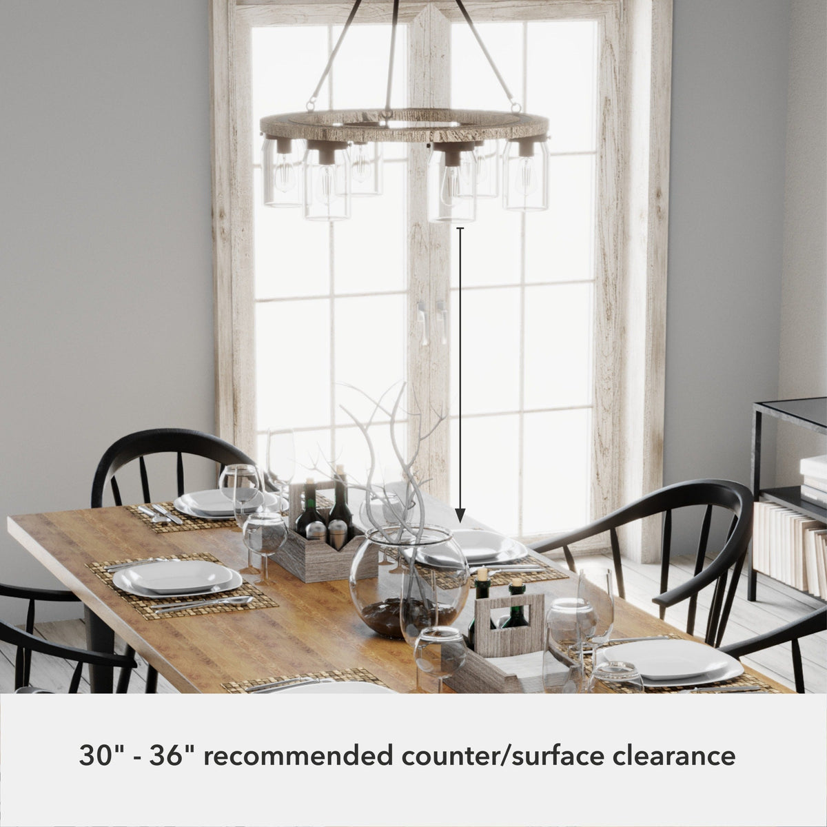 Hunter Devon Park 6-Light Matte Brown Farmhouse Led Chandelier