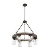 Hunter Devon Park 6-Light Matte Brown Farmhouse Led Chandelier