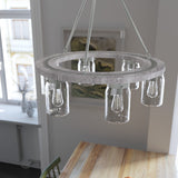 Hunter Devon Park 6-Light Brushed Nickel Farmhouse Led Chandelier