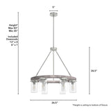 Hunter Devon Park 6-Light Brushed Nickel Farmhouse Led Chandelier