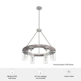 Hunter Devon Park 6-Light Brushed Nickel Farmhouse Led Chandelier