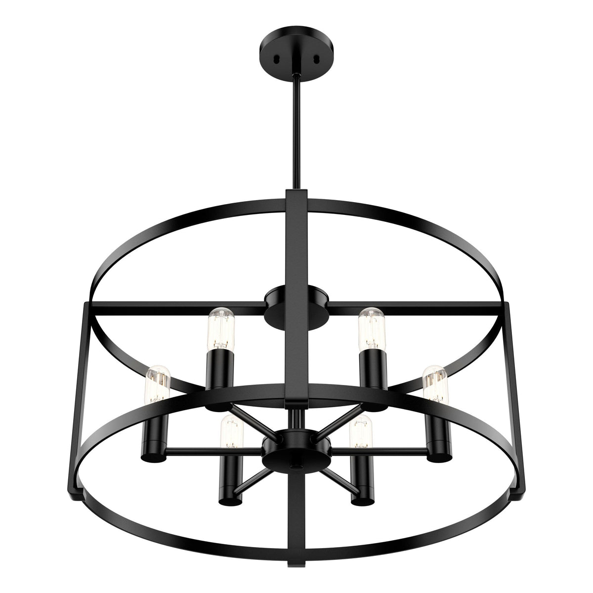 Hunter Astwood 6-Light Matte Black Transitional Led Chandelier