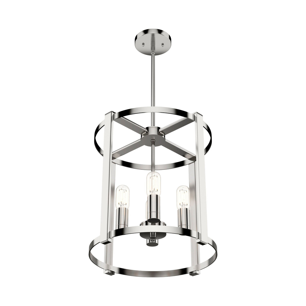 Hunter Astwood 4-Light Polished Nickel Transitional Led Chandelier