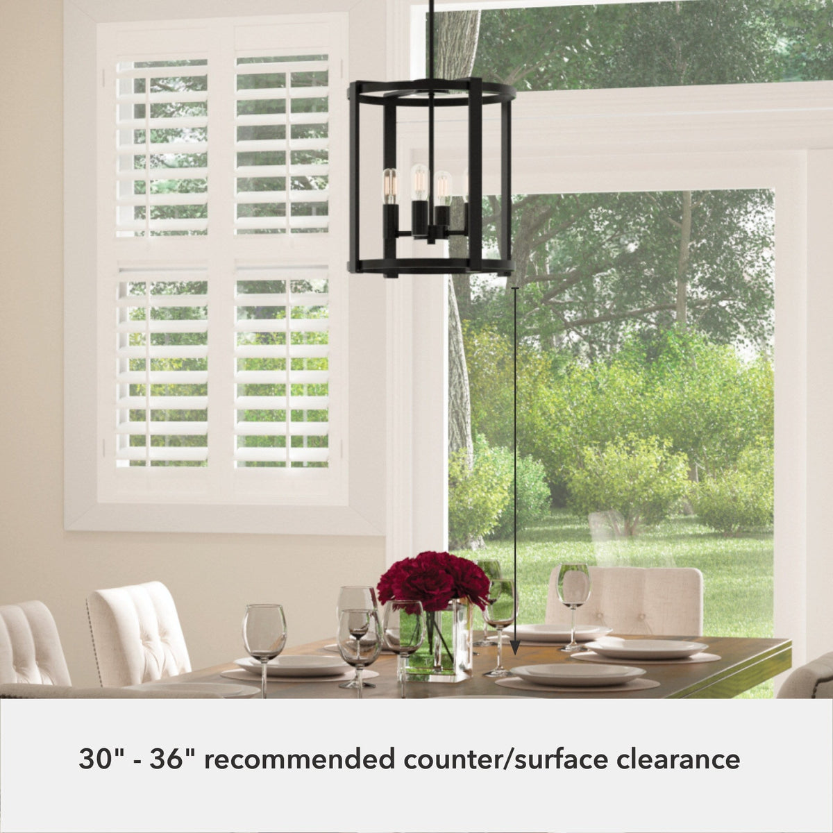 Hunter Astwood 4-Light Matte Black Transitional Led Chandelier