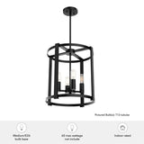 Hunter Astwood 4-Light Matte Black Transitional Led Chandelier